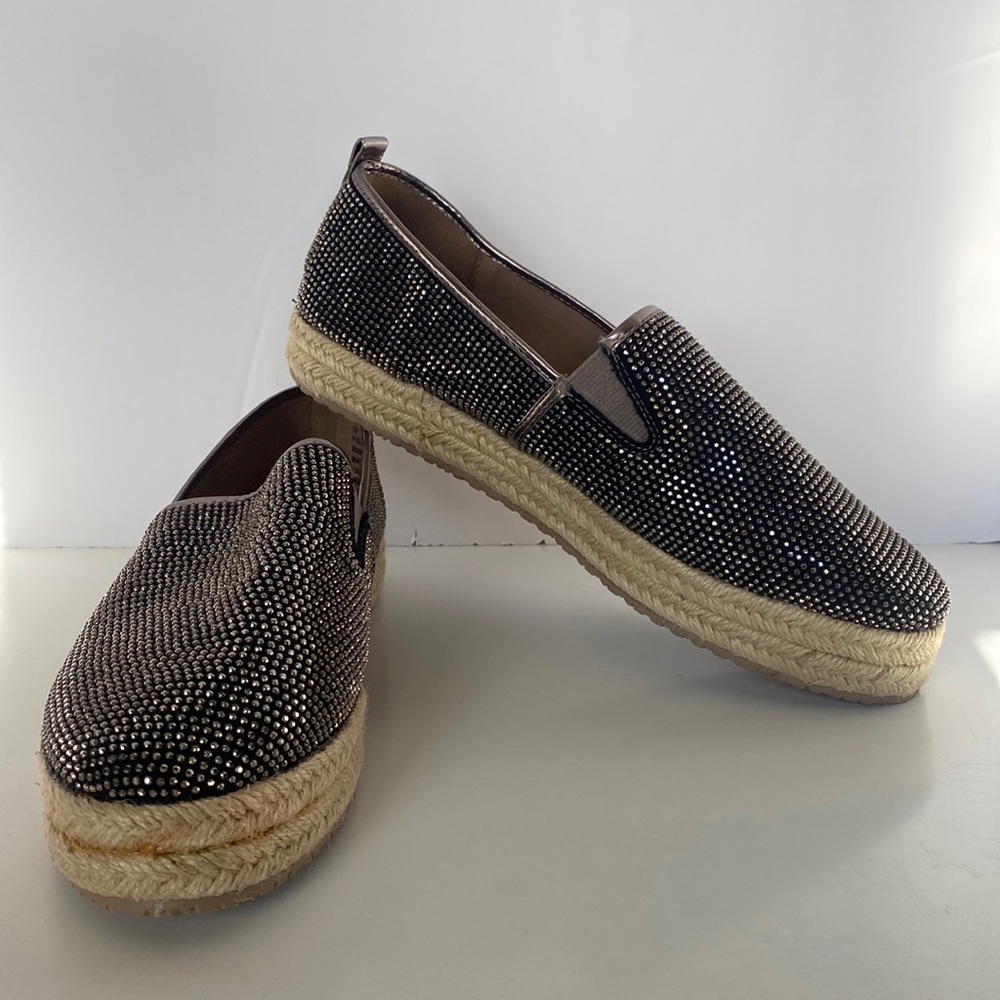 Express Metallic Sequins Espadrille Loafers (Size 10)
